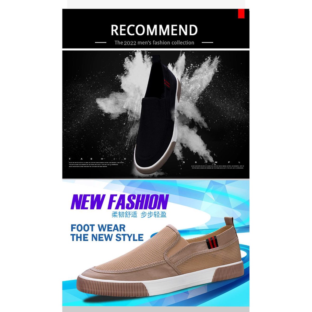 Giày Lười Canvas Thoáng Khí Thời Trang Cho Nam