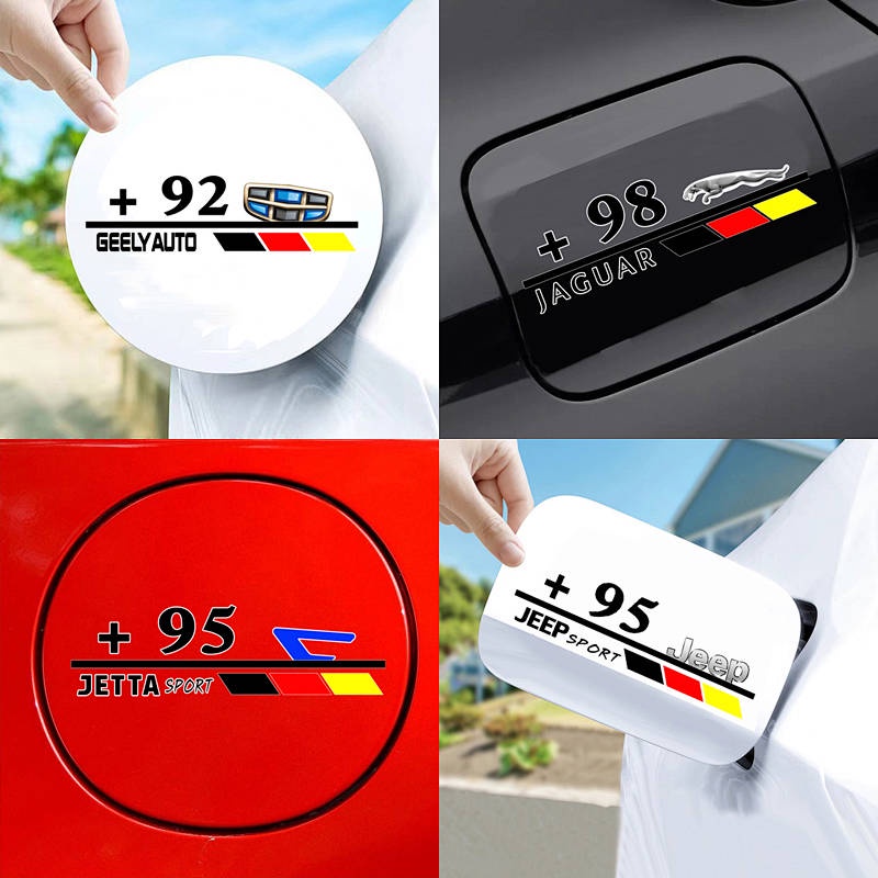 Automotive Fuel Tank Cap Stickers 92#95# Refueling Number Prompt Warning Car Body Decoration Modification Sports Logo Sticker Flowers Cute stickers Car fuel tank cap decoration