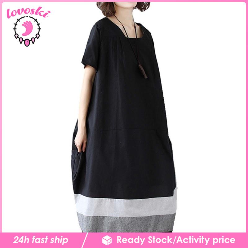 Đầm Dài Dáng Rộng Thời Trang Mùa Hè Thanh Lịch Cho Nữ