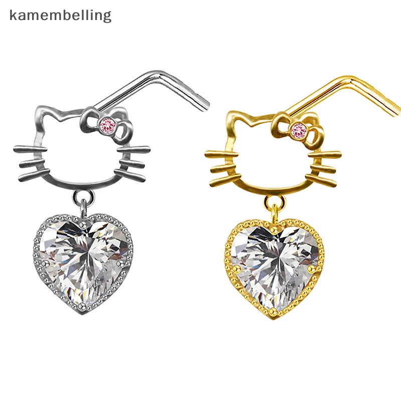 Khuyên Mũi Thép Không Gỉ Hình Mèo / Bướm / Trái Tim Cho Nữ