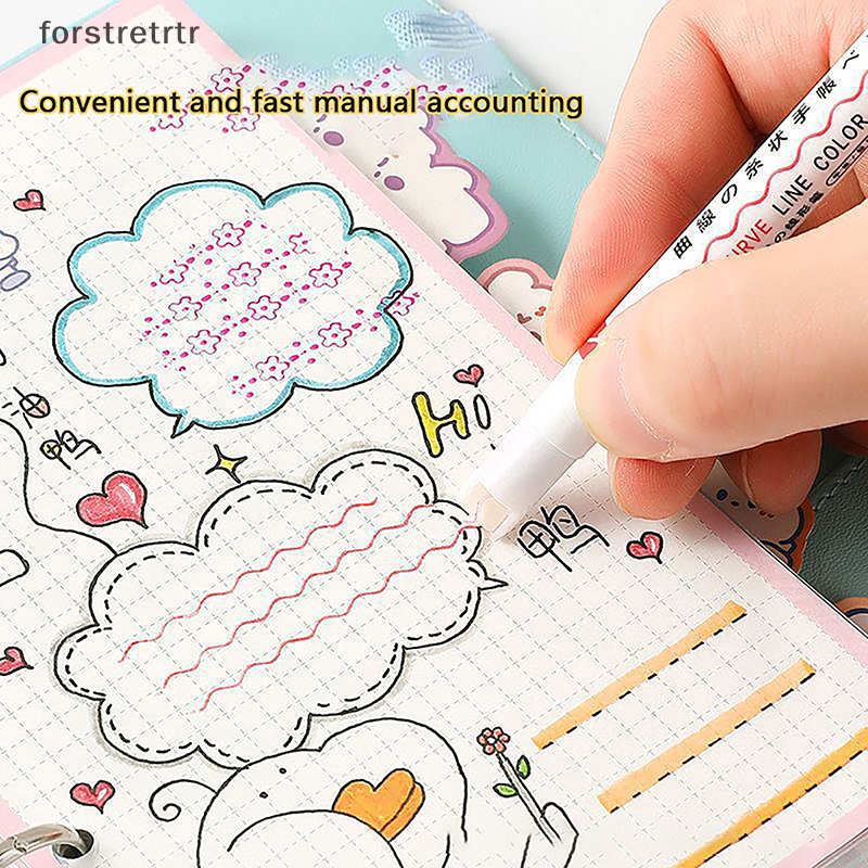 Forstretr Bút Đánh Dấu Hai Đường Viền Họa Tiết Vui Nhộn Nhanh Khô Nhiều Màu Sắc Kết Hợp Paing High EN