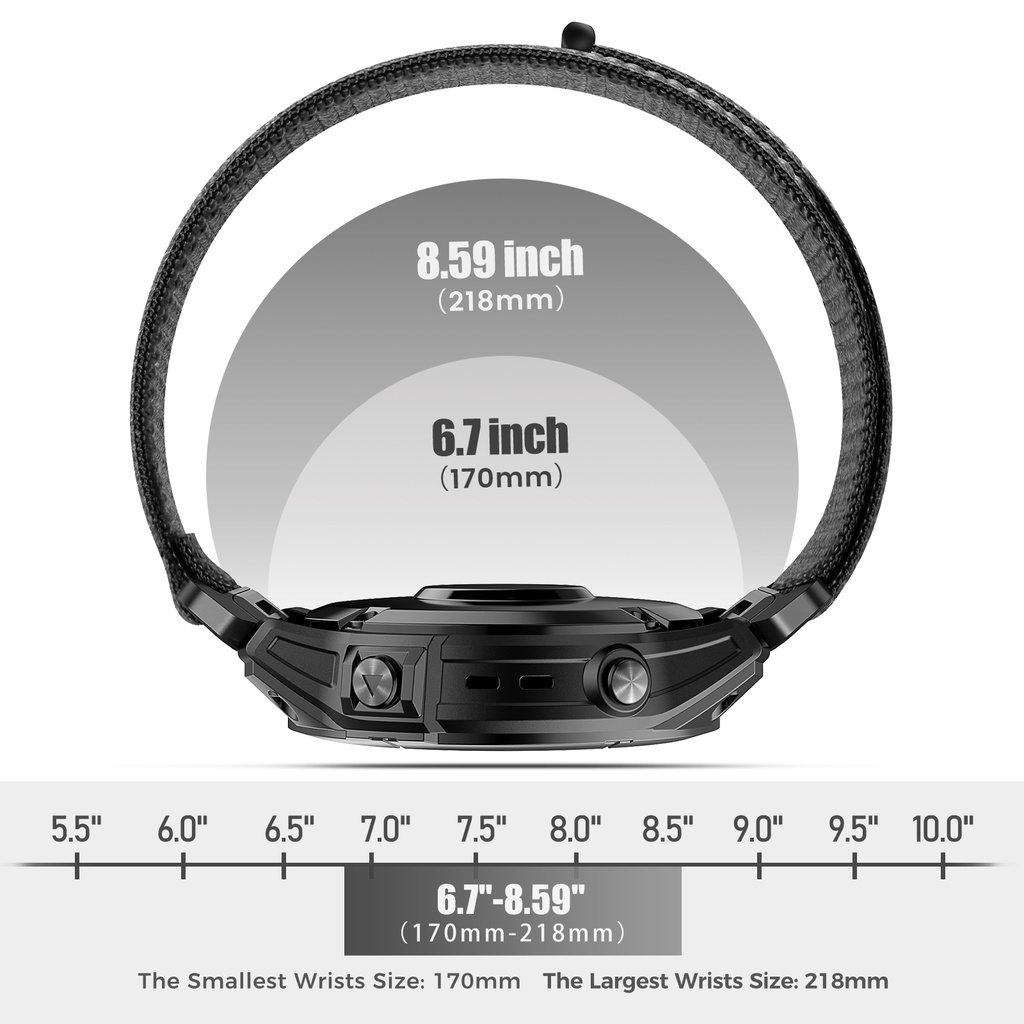 Dây Đeo Nylon 26mm 22mm Thoáng Khí Thay Thế Cho Garmin Fenix 7 7X 6 6X Pro 5 5X Plus 3 3HR 2 Forerunner 965 955 945 935