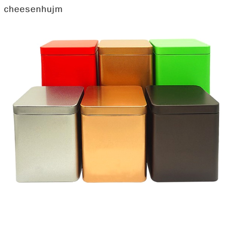 1 Hộp Thiếc Đựng Trà Hình Vuông Cỡ Nhỏ Tiện Dụng