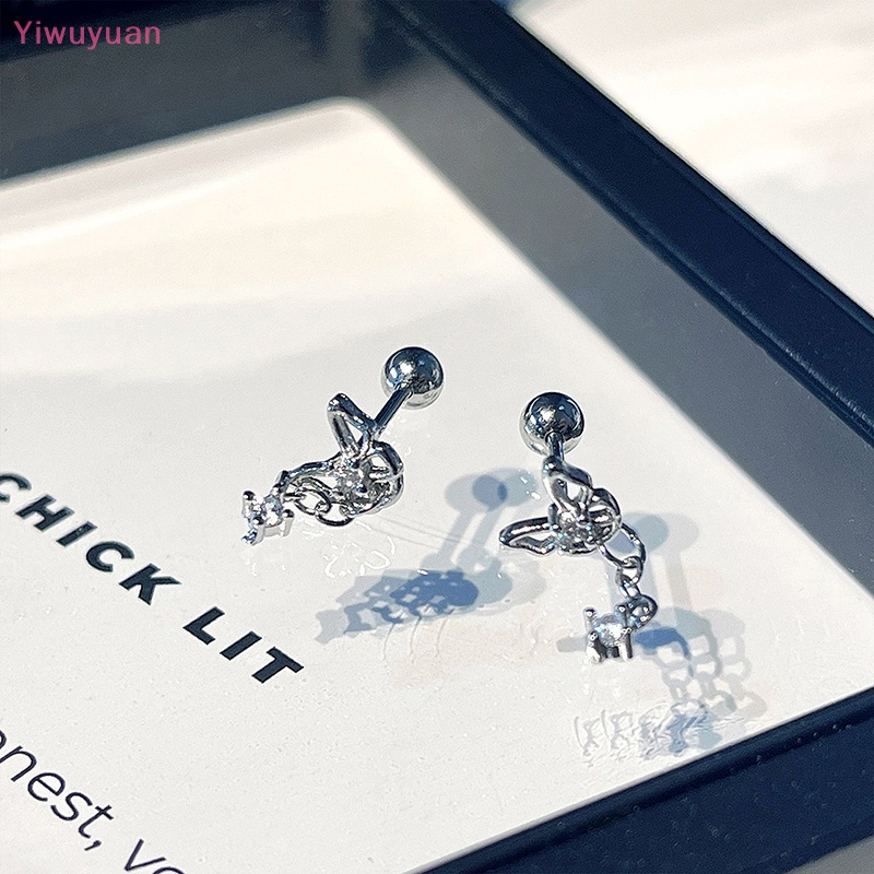 1 Đôi Khuyên Tai Xoắn Ốc Hình Bướm Đính Đá Zircon Mới