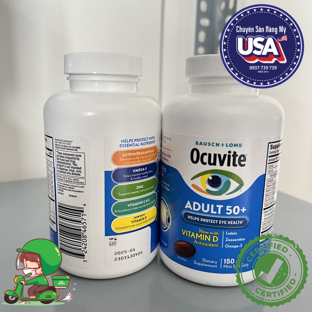 Viên uống bổ mắt Ocuvite 50+ hộp 90 $ 150 viên