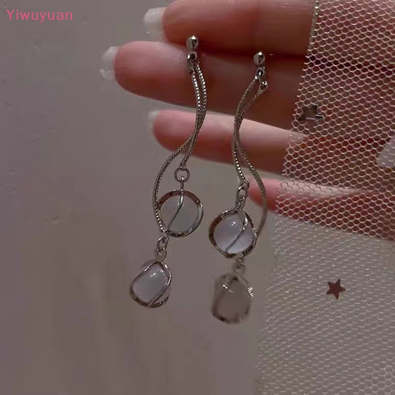 Khuyên Tai Nữ Dáng Dài Bằng Đồng Tổng Hợp Đính Đá Quý Thời Trang Mới