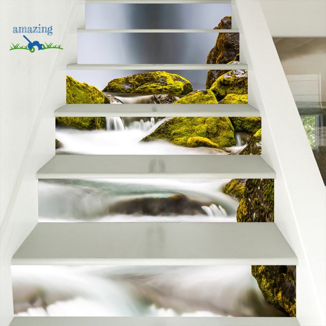 Miếng Dán Trang Trí Cầu Thang Hình Tháp Nước 3D Độc Đáo