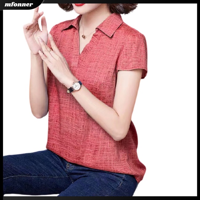 Áo Thun Nữ Tay Ngắn Cổ Chữ V Plus Size