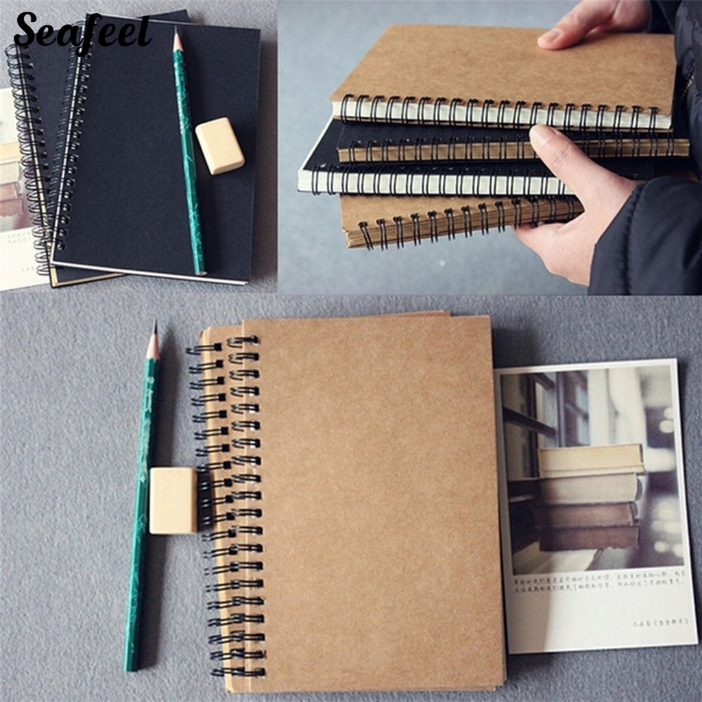 Sổ Tay Bìa Giấy Trơn Kiểu Retro Dễ Thương