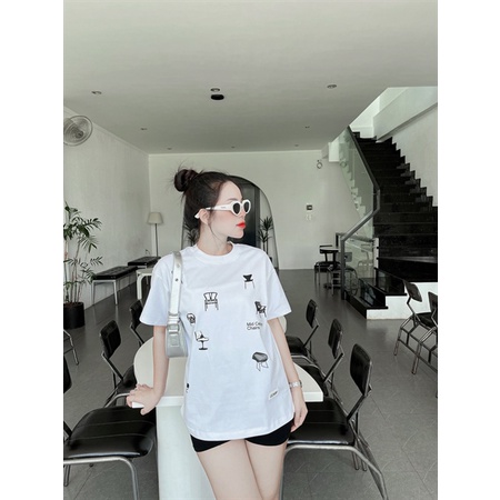 Áo Thun Mid Cloudy Unisex phù hợp nam nữ 40-80kg Cotton 100%