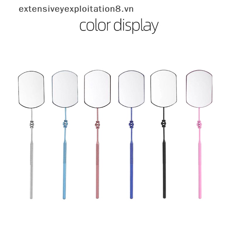 Gương Trang Điểm Bằng Thép Không Gỉ Thiết Kế Tay Cầm Dài Có Thể Gập Lại