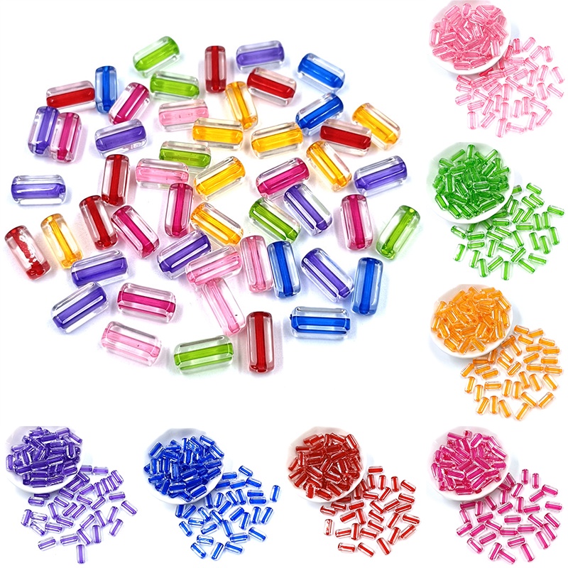 Diy for loose beads 20 cái 6 * 14mm đồ trang sức làm sandwich hình chữ nhật vòng cổ vòng tay bán buôn mặt dây chuyền