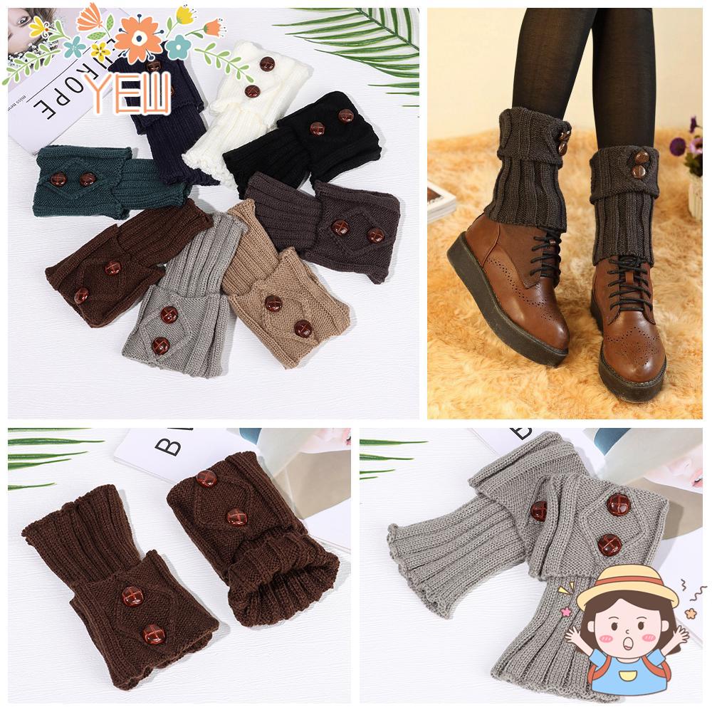Vớ Ống Chân Giữ Ấm Màu Trơn Cài Nút Dành Cho Nữ