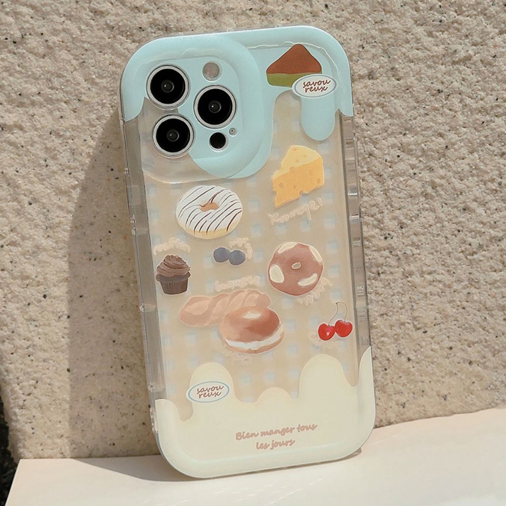 Ốp Điện Thoại TPU Mềm Chống Sốc Họa Tiết Bánh Donut Thời Trang Cho IPhone 11 12 13 14 Pro Max