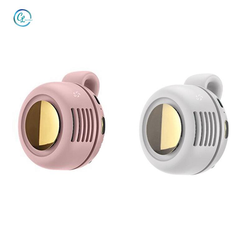Set 2 Quạt Điện USB Mini Di Động Không Ồn Có Kẹp Đeo Cổ Cho Nữ