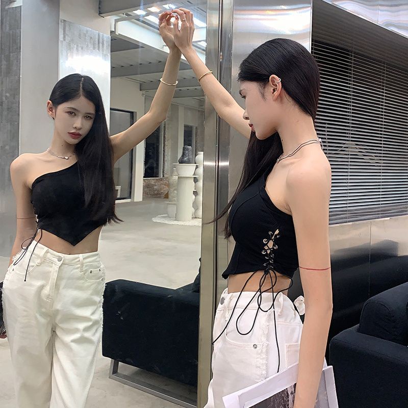 Áo Ống Lệch Vai Màu Trơn Phong Cách Mới Cho Nữ