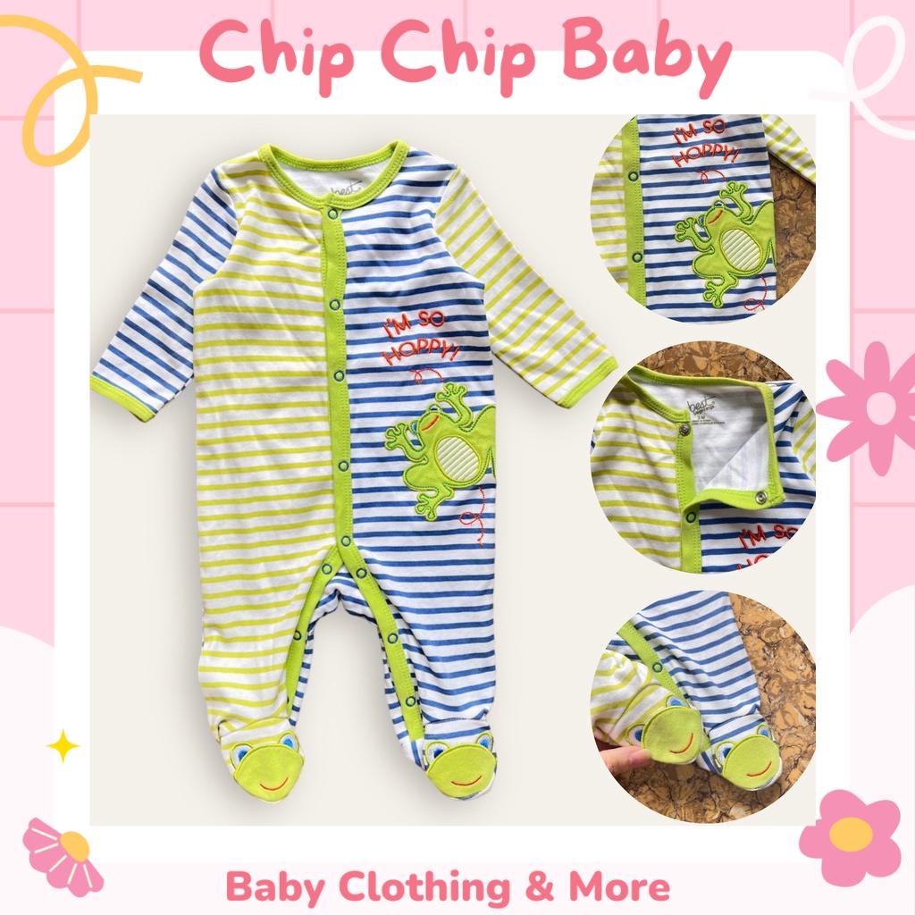 Bodysuit Liền Bàn, Body Ngủ Ếch Xanh BEST BEGINNING Cho Bé Sơ Sinh Size Nhí (3m)