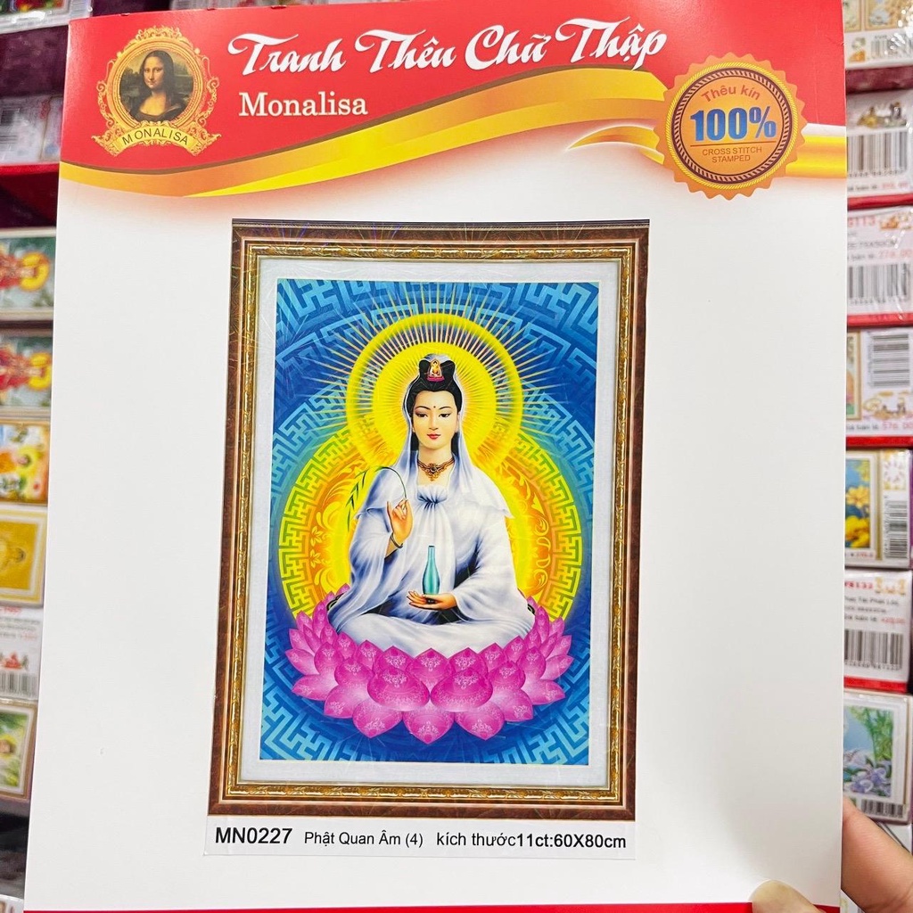 Tranh Thêu Kín Quan Thế Âm Mẫu Mới Mn0227(60x80cm)