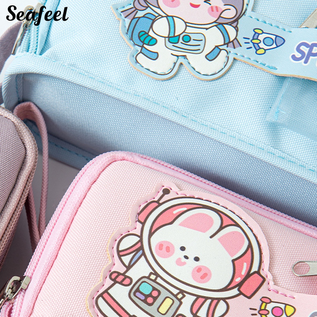 Túi Đựng Bút Đa Năng Có Khóa Kéo In Họa Tiết Dễ Thương Tiện Dụng Cho Trường Học / Văn Phòng