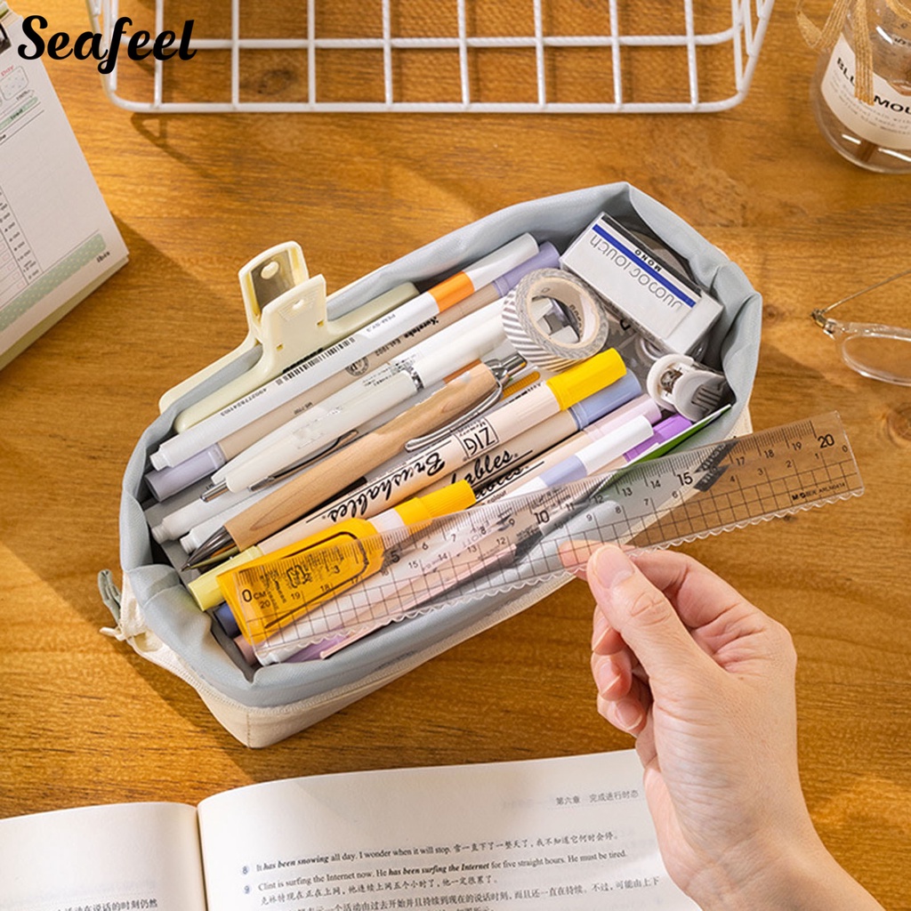 Túi Đựng Bút Đa Năng Sức Chứa Lớn Có Khóa Kéo Nhiều Màu Sắc Phù Hợp Cho Học Sinh