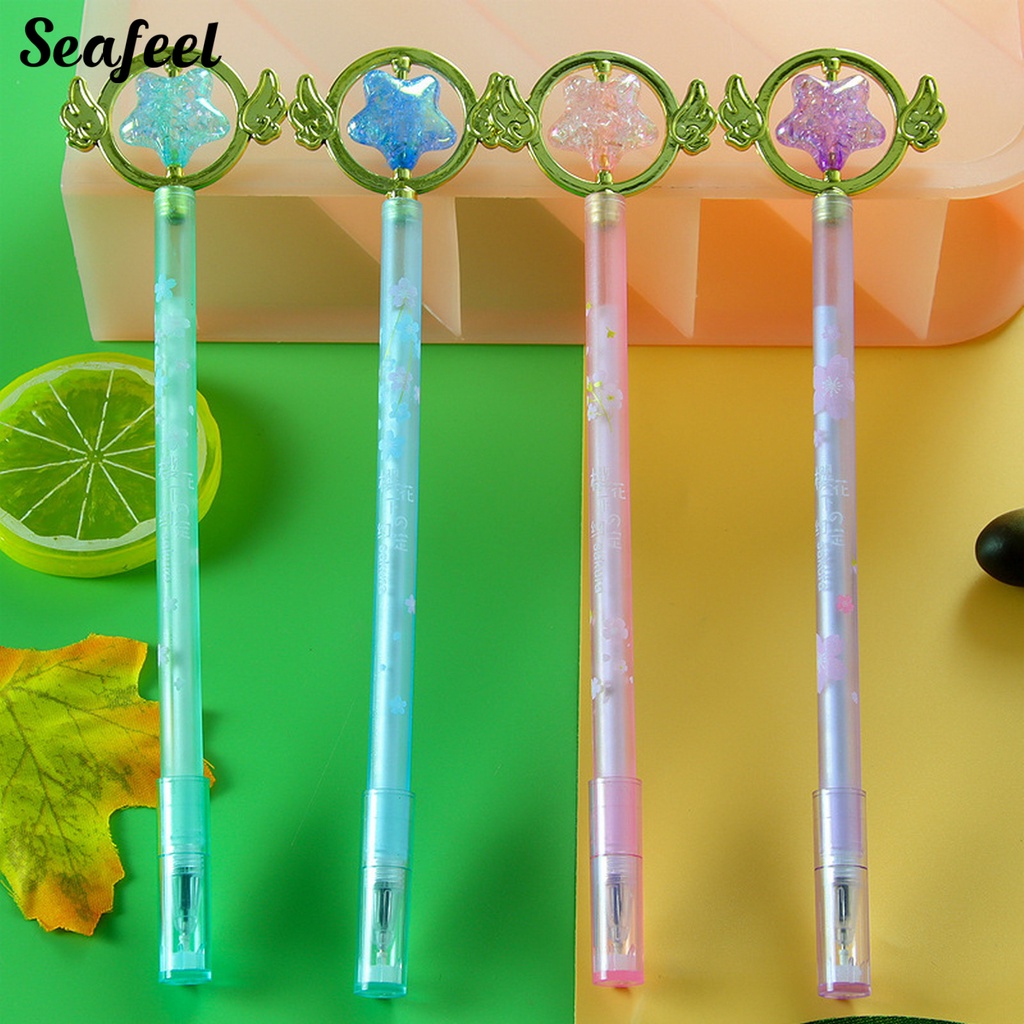 Set 10 Bút Bi Có Tay Cầm Siêu Nhẹ Chống Rò Rỉ Thiết Kế Dễ Thương Tiện Dụng Cho Gia Đình / Trường Học