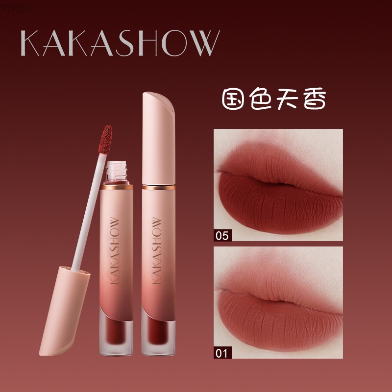 KAKASHOW Son kem sữa Matte Lip Glaze nội địa Trung màu nhung mờ ~My Delwyn~