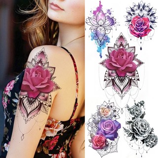 Hình Xăm Dán Tạm Thời Hình Hoa Sen 3D Quyến Rũ Thời Trang Cho Nữ