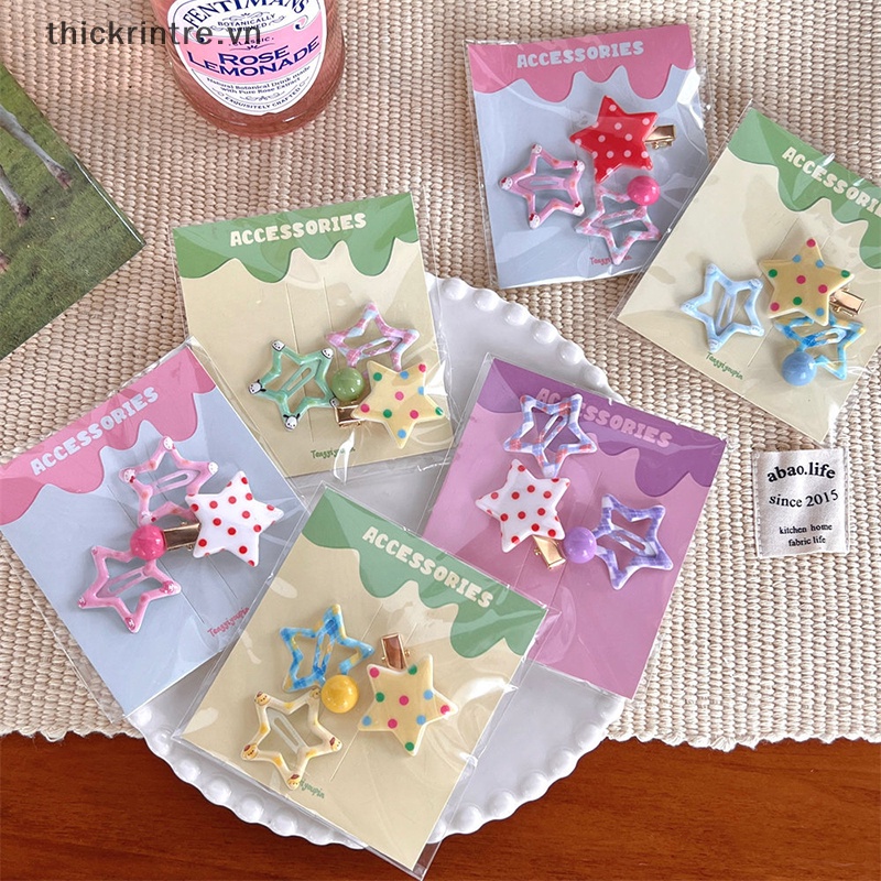 Set 3 Kẹp Tóc Mini Họa Tiết Chấm Bi Dễ Thương Cho Nữ