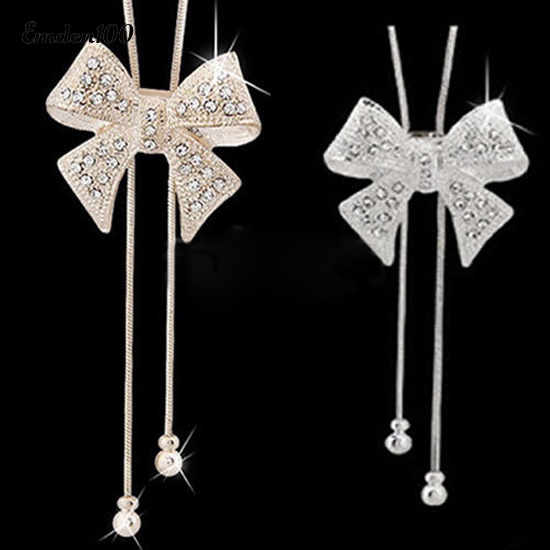 Vòng cổ Dài Mặt Nơ Đính Đá Ngọt Ngào Mới