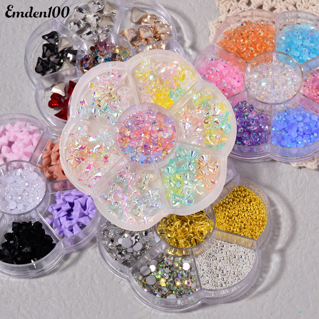 1 Hộp Phụ Kiện Đính Trang Trí Móng Tay 3D Dễ Thương