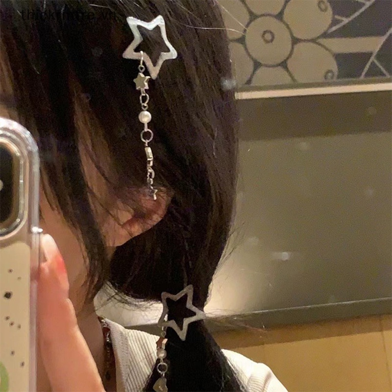 Set 2 Kẹp Tóc Đính Ngôi Sao Tua Rua Ngọt Ngào Thời Trang Cho Bé Gái