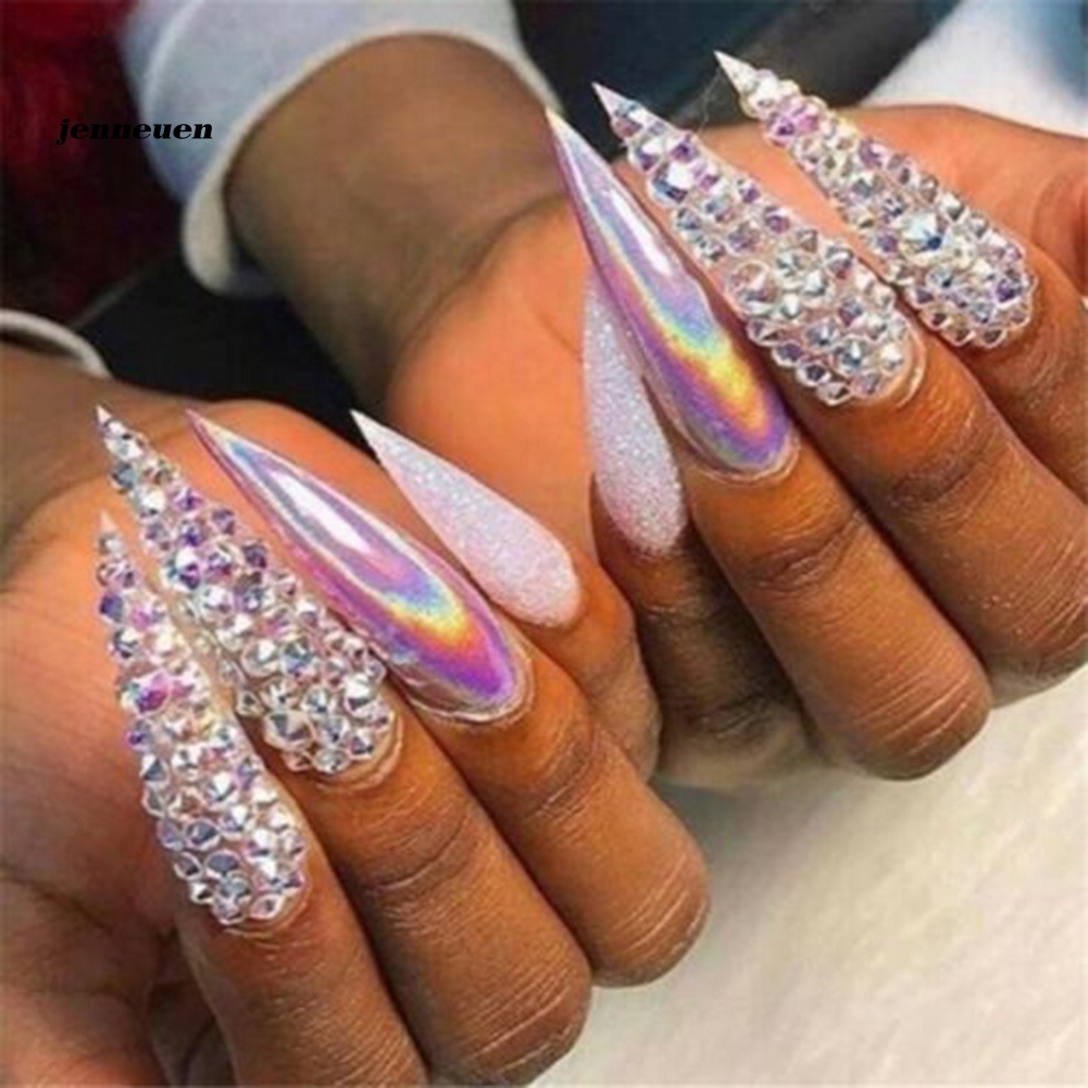 Hộp 12 Ngăn Trong Suốt Lấp Lánh Trang Trí Móng Tay
