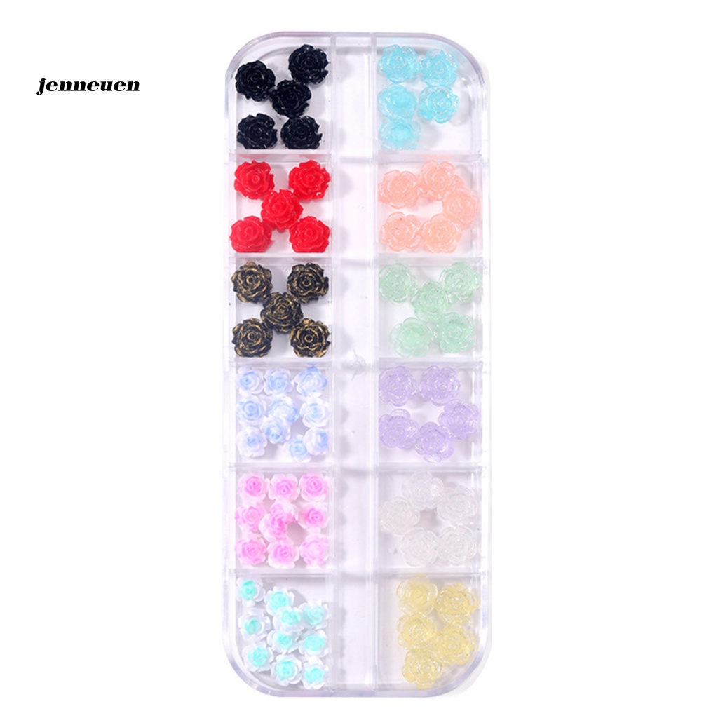 1 Hộp Phụ Kiện Trang Trí Móng Tay Hình Gấu Và Hoa Sang Trọng DIY