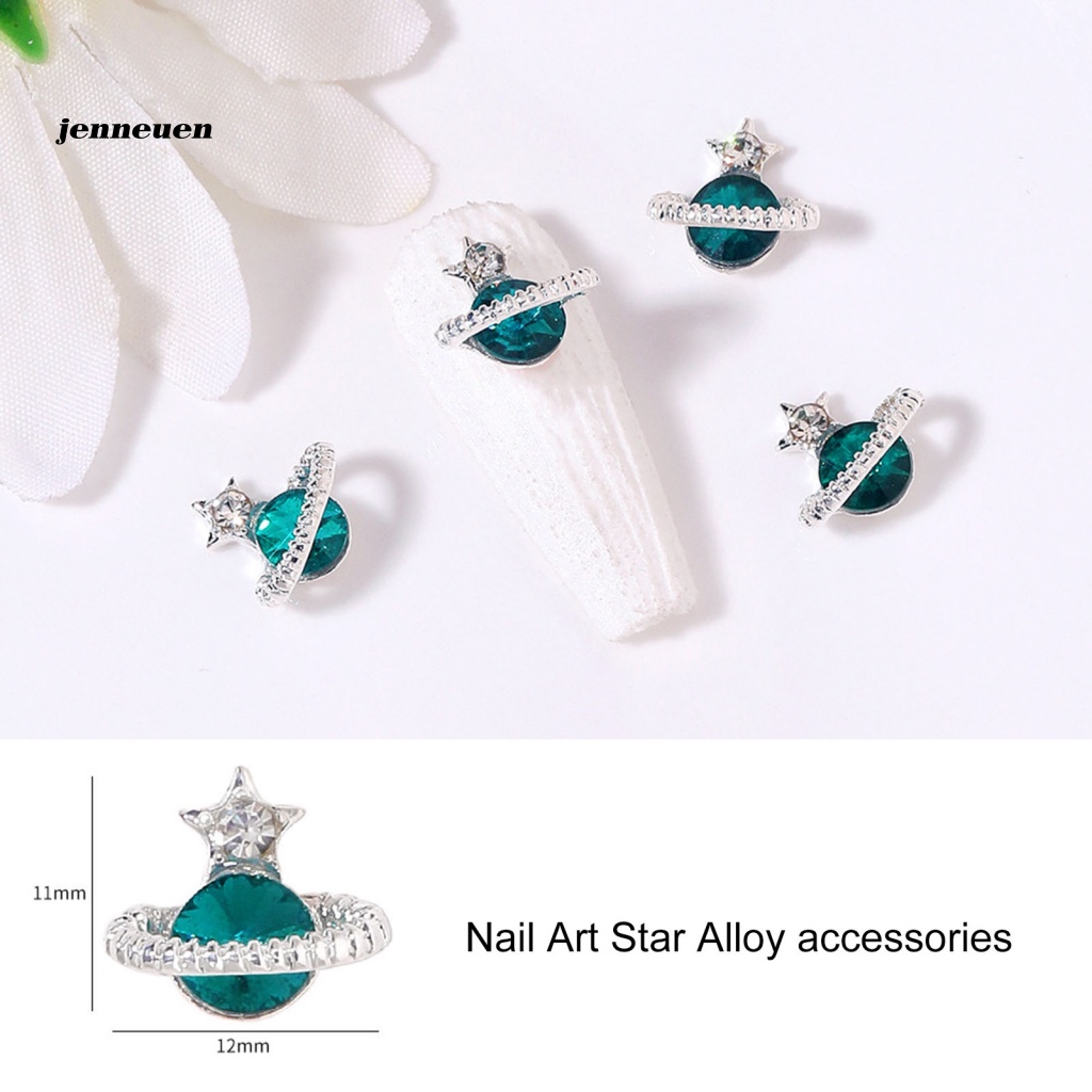 Set 10 Phụ Kiện Trang Trí Móng Tay Nghệ Thuật Bằng Hợp Kim Đính Đá Zircon Đẹp Mắt