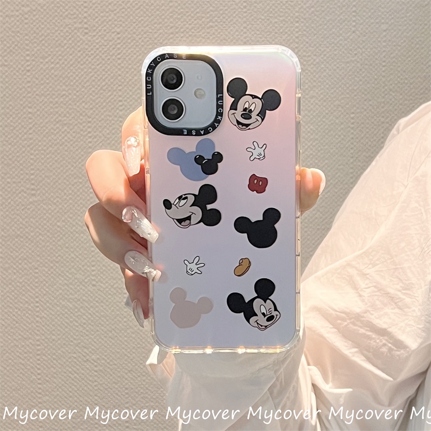 Ốp Điện Thoại Silicon Mềm Hình Chuột Minnie Màu Gradient Cho iPhone 14 13 12 11 Pro Max X XR Xs Max 6 7 8 Plus