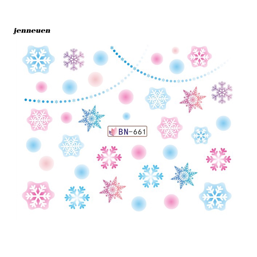 Set 12 Tờ Miếng Dán Hình Bông Tuyết Trang Trí Móng Nghệ Thuật DIY
