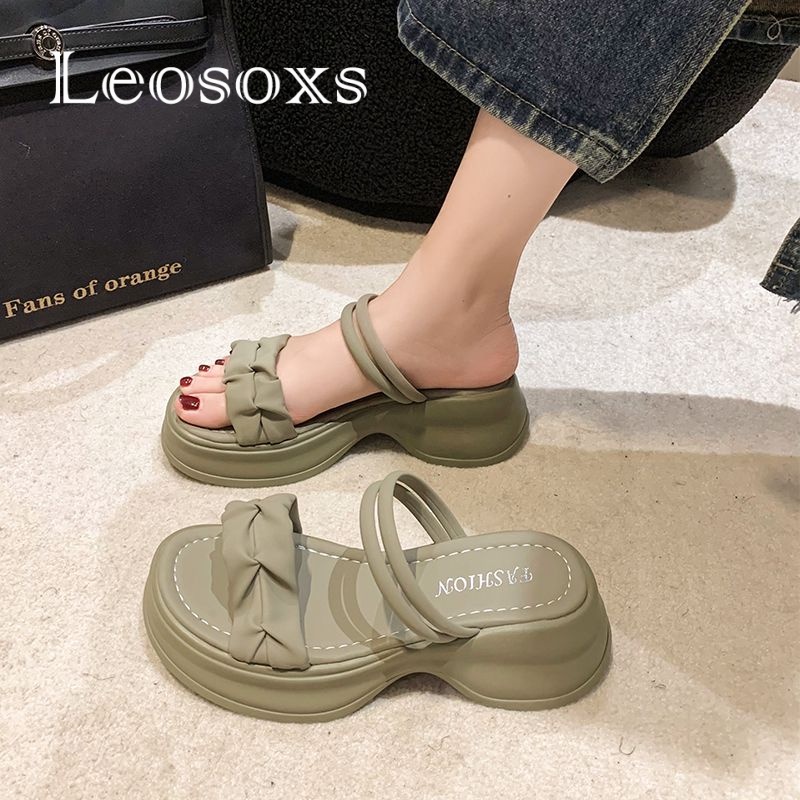 Leosoxs dép sandal nữ dép nữ dép bánh mì nữ dép bánh mì Chống Trượt 071815