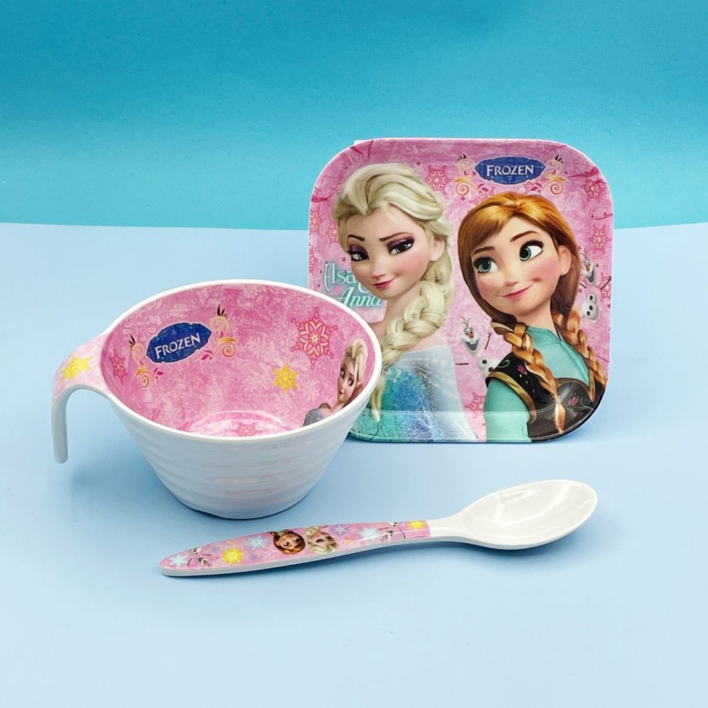 Bát Ăn Cơm Chống Rơi In Hình Công Chúa Elsa Dễ Thương Cho Bé Mẫu Giáo Từ 3-6 Tuổi