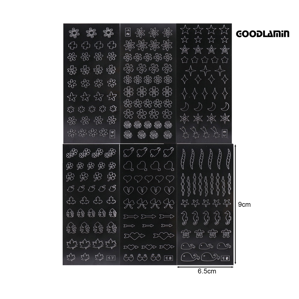 Set 6 Miếng Dán Đường Viền Trang Trí Móng Tay Nghệ Thuật
