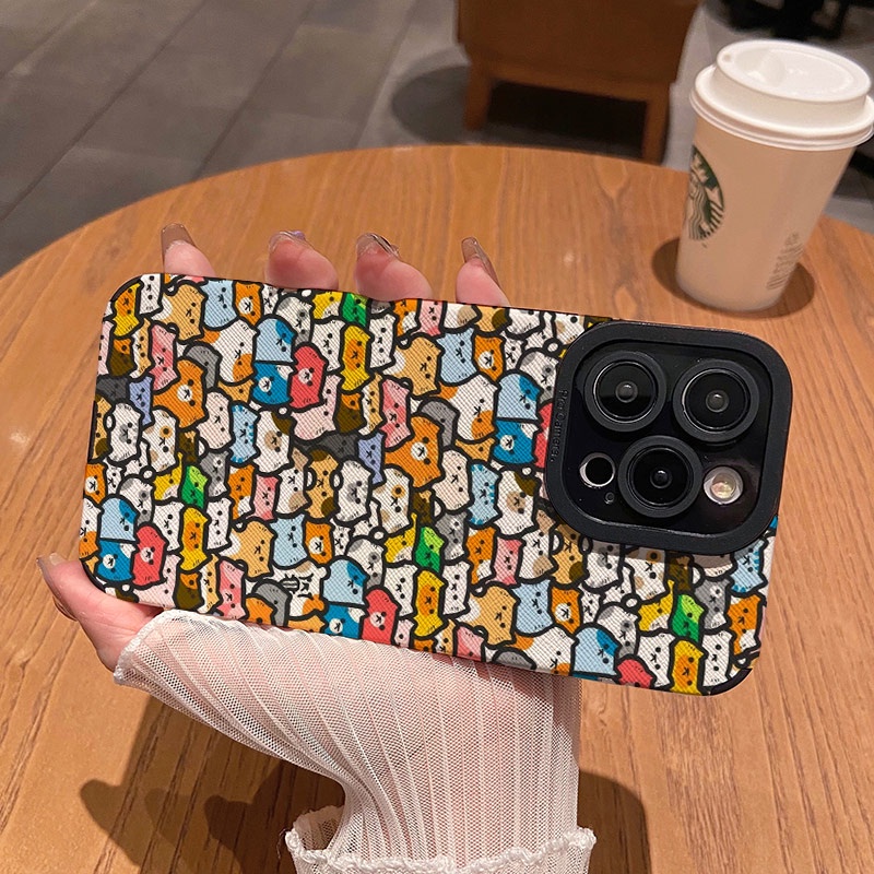 Ốp Điện Thoại Silicon Da In Hình Mèo Chống Rơi Cho IPhone 14 ProMax 13 12 11 XR XsMax 7 / 8Plus