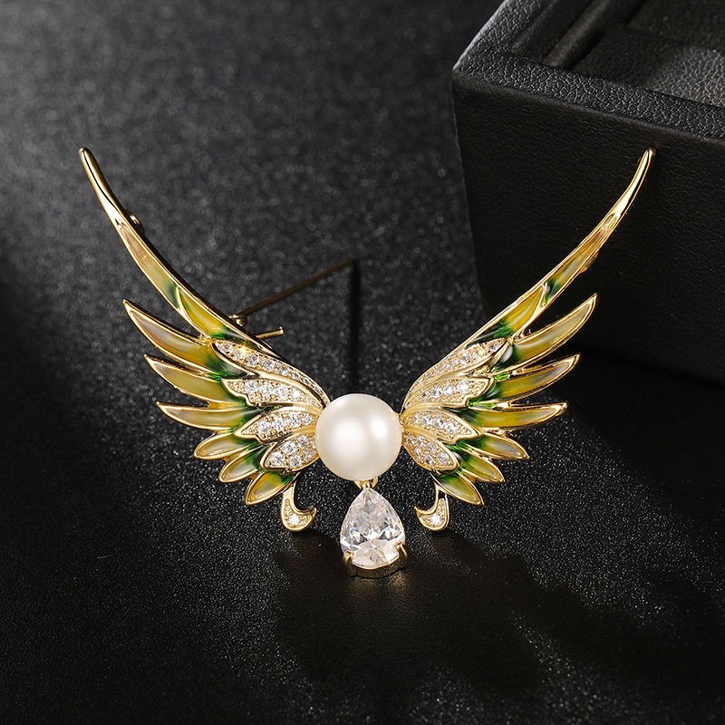 Ghim Cài Áo Hình Giọt Nước Đính Ngọc Trai Tự Nhiên Cao Cấp