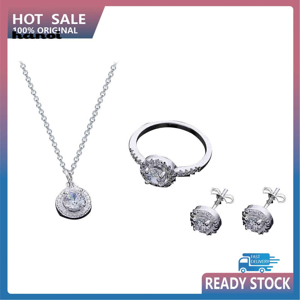 Set Vòng cổ Nhẫn Và Hoa Tai Thời Trang Cao Cấp Cho Nữ