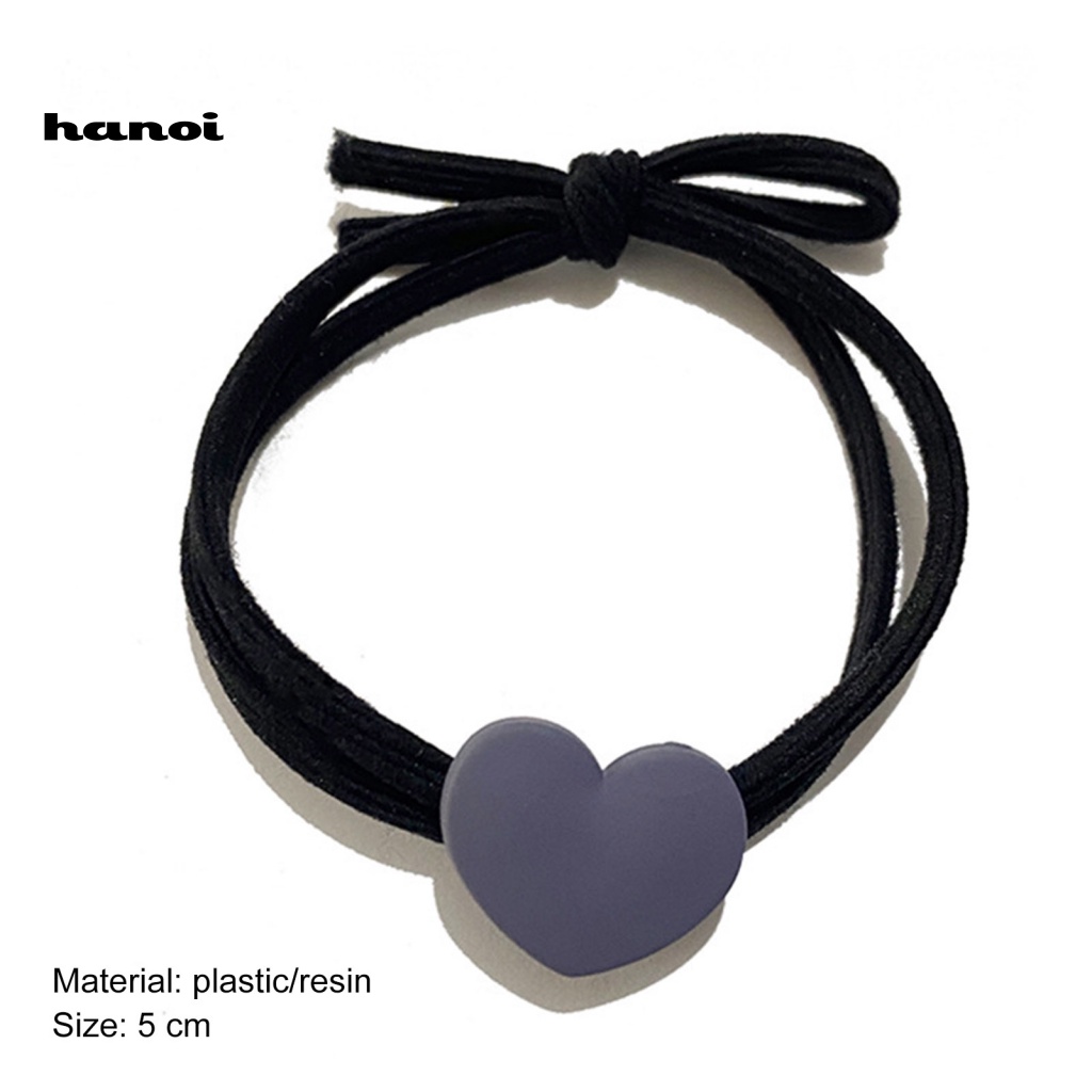 Dây Cột Tóc Co Giãn Hai Lớp Hình Trái Tim Nhiều Màu Sắc Cho Nữ