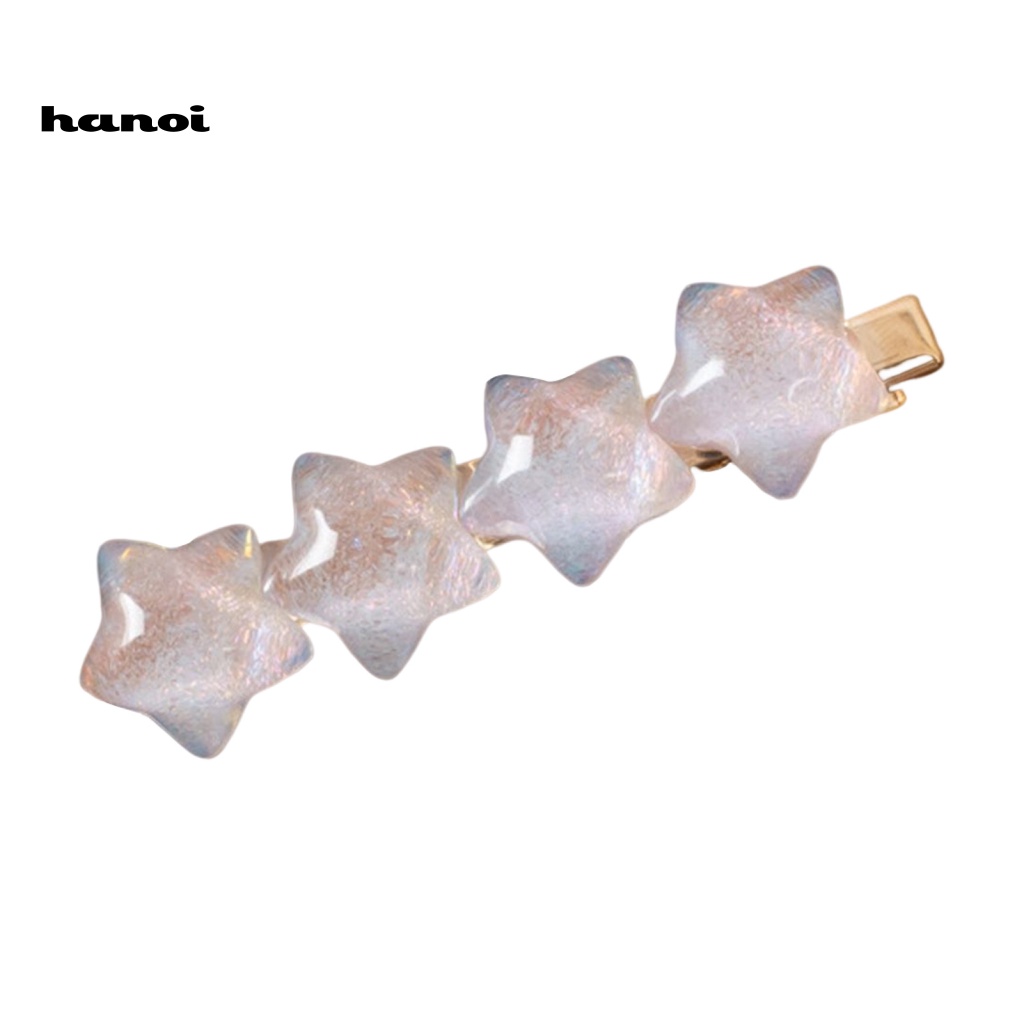 Kẹp Tóc Hình Ngôi Sao Trong Suốt Bằng Nhựa Resin Chống Trượt Phong Cách Hàn Quốc Cho Nữ