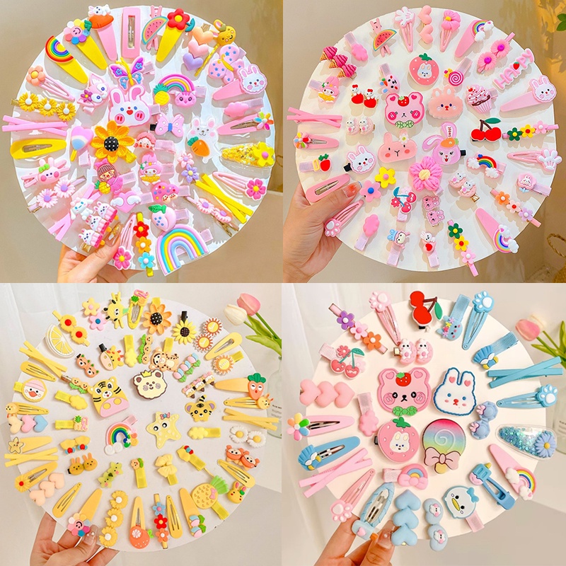Set 14 Kẹp Tóc Cho Bé Nhiều Màu Dễ Thương Cho Bé Gái