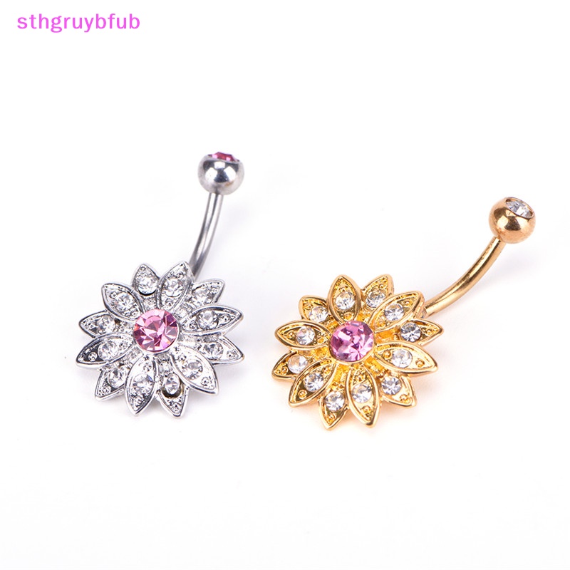 Khuyên Rốn Hình Hoa Đính Đá Pha Lê