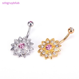 Khuyên Rốn Hình Hoa Đính Đá Pha Lê