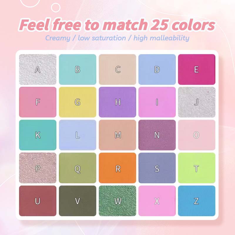 Bảng Phấn Mắt Derf 25 Màu Macaron Ngọc Trai Lấp Lánh