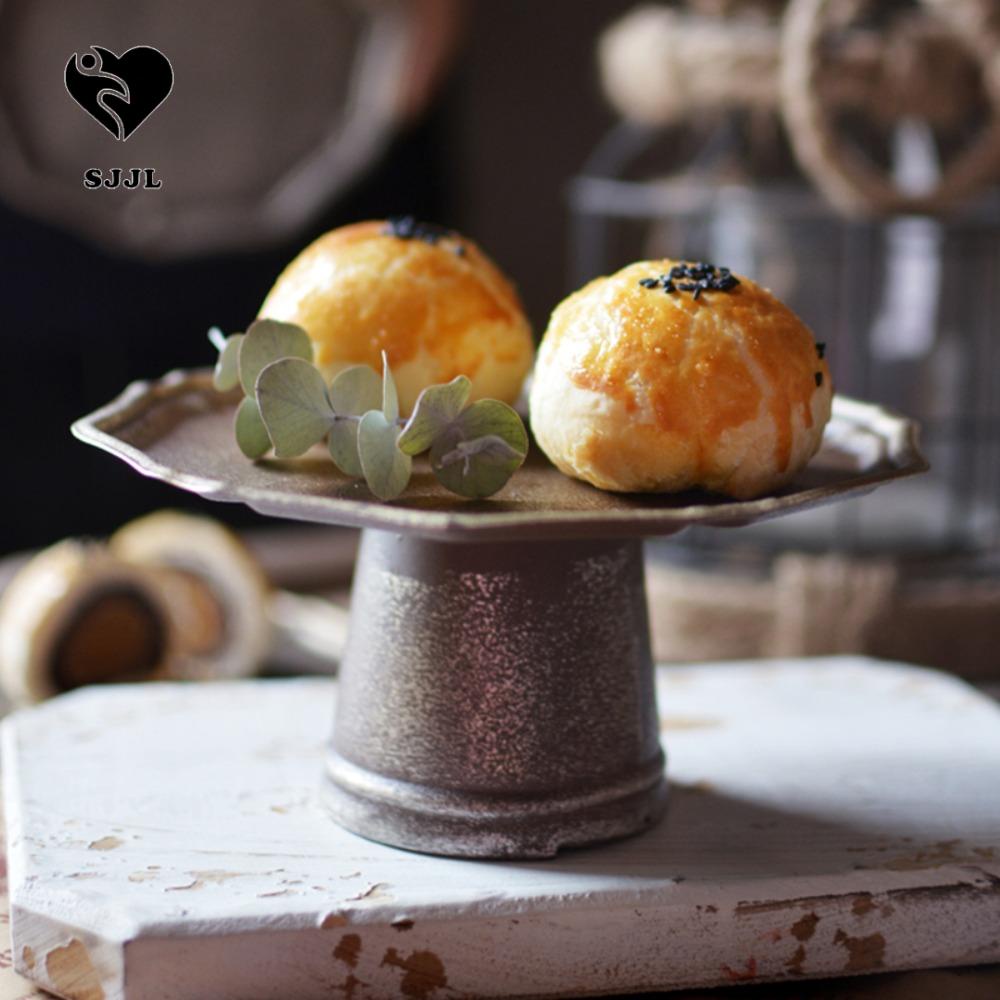 1 Khay Sắt Đựng Trái Cây Hình Chân Cao Trang Trí Nhà Bếp Phong Cách Vintage