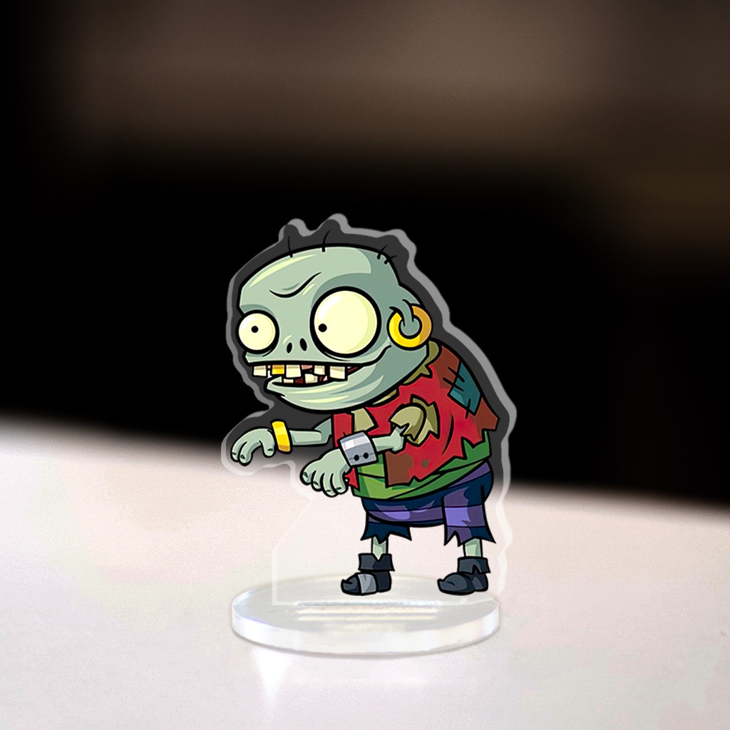 Mô hình Mini Plants vs Zombies Captain Deadbeard Torchwood Standee Chibi game trang trí góc học tập cao 3,5cm